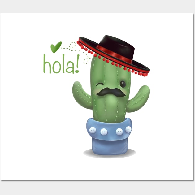 Hola cactus! Wall Art by FoxTag